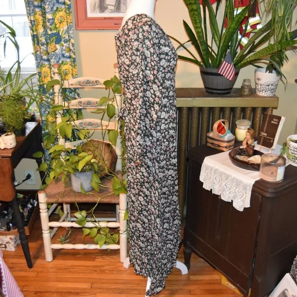 Vintage 90s Basement U.S.A. Cottagecore Floral Maxi Dress Size Small-Large